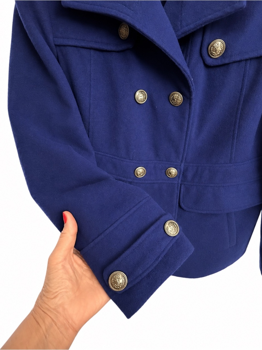 Apt. 9 Navy Double-Breasted Peacoat with Gold Buttons - Picture 3 of 6